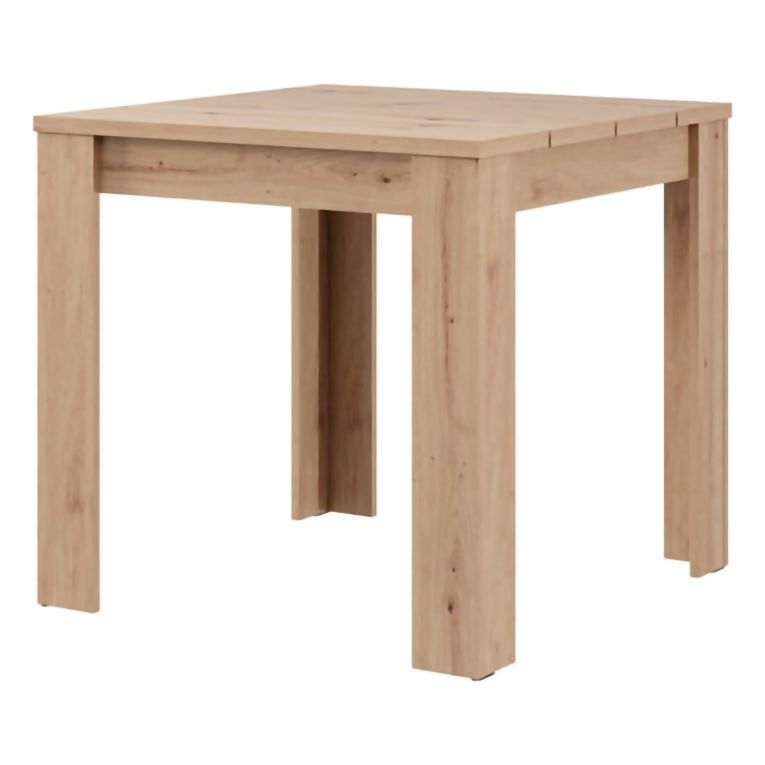 Tavolo Fisso Marrone Rovere Nodi 6 Posti Ripiano Effetto Dogato 80x80x76h cm, Forma Quadrato - Trosa