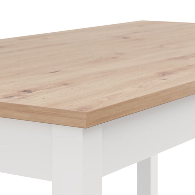 Tavolo Fisso Marrone Rovere Nodi Bianco Opaco 8 Posti Forma Rettangolare 160x80x77h cm, Sfumatura Colore Struttura Rovere Nodi - Senn