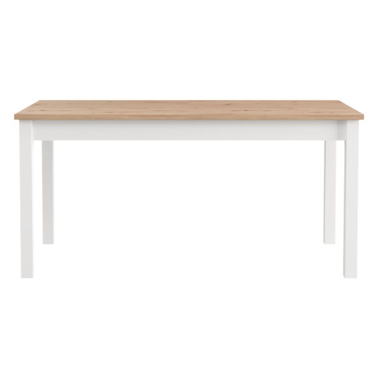 Tavolo Fisso Marrone Rovere Nodi Bianco Opaco 8 Posti Forma Rettangolare 160x80x77h cm, Sfumatura Colore Struttura Rovere Nodi - Senn