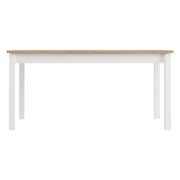 Tavolo Fisso Marrone Rovere Nodi Bianco Opaco 8 Posti Forma Rettangolare 160x80x77h cm, Sfumatura Colore Struttura Rovere Nodi - Senn