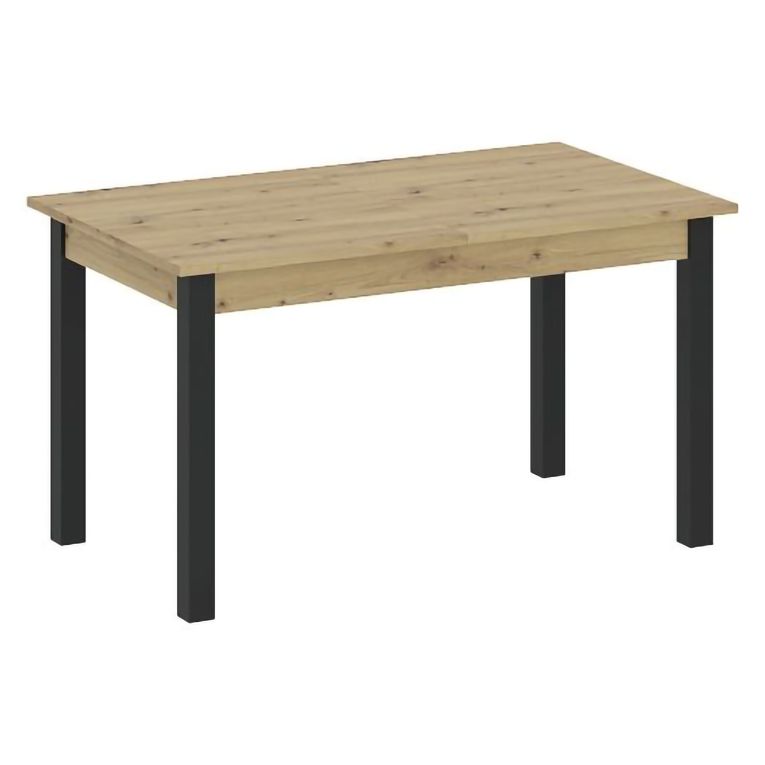 Tavolo Fisso Marrone Rovere Nodi Nero 6 Posti Forma Rettangolare 120x70x76h cm, Sfumatura Colore Struttura Rovere Nodi - Litabana