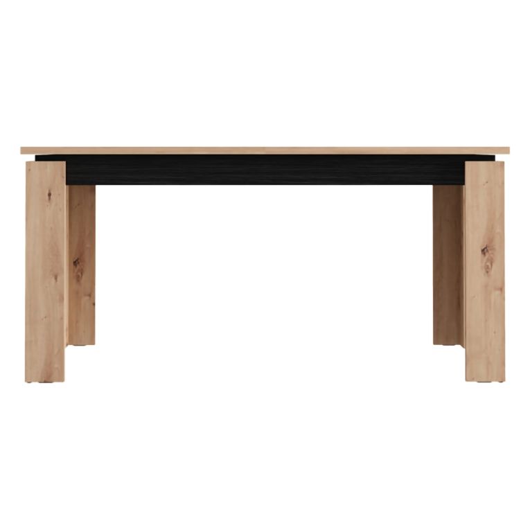 Tavolo Fisso Marrone Rovere Nodi Nero 8 Posti Forma Rettangolare 160x90x77h cm, Sfumatura Colore Struttura Rovere Nodi - Ulass