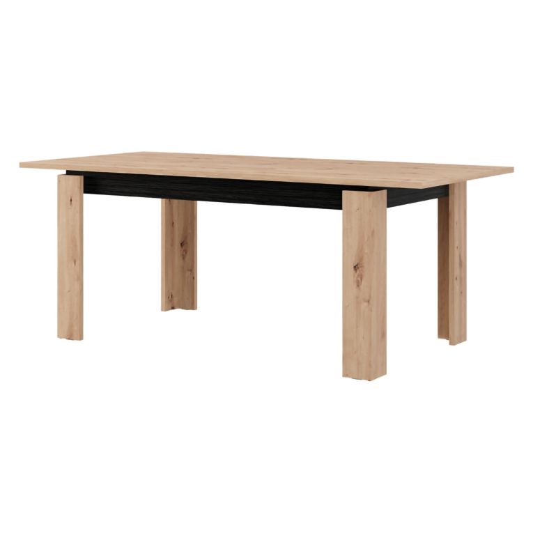 Tavolo Fisso Marrone Rovere Nodi Nero 8 Posti Forma Rettangolare 160x90x77h cm, Sfumatura Colore Struttura Rovere Nodi - Ulass