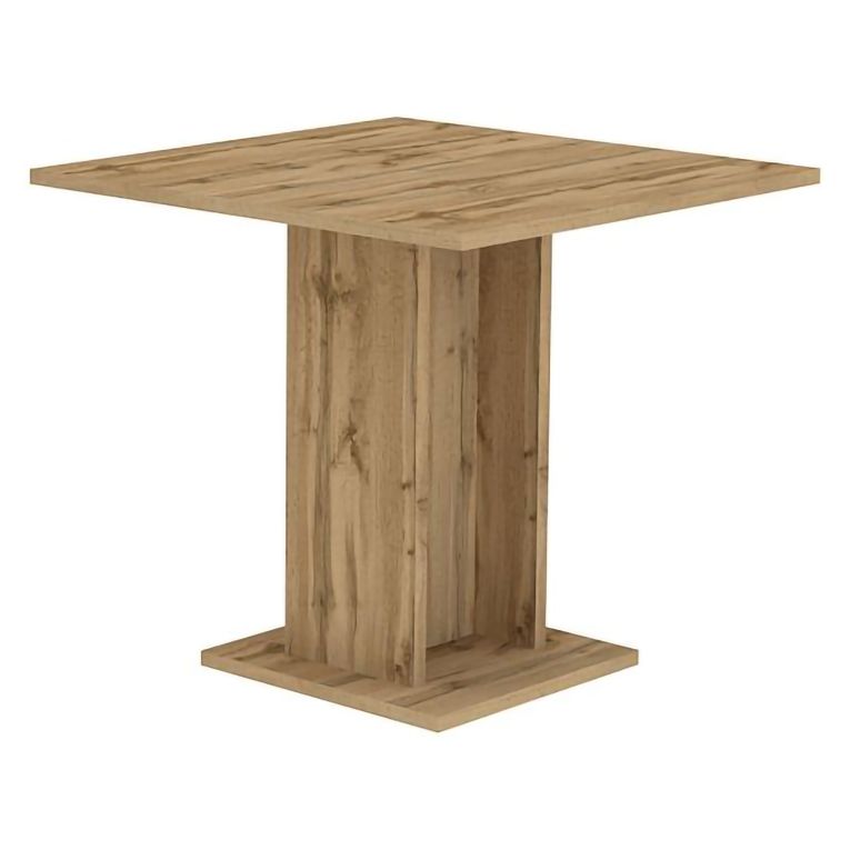 Tavolo Fisso Marrone Rovere Scuro 4 Posti Forma Quadrato 80x80x74h cm, Sfumatura Colore Struttura Rovere Scuro - Litasili