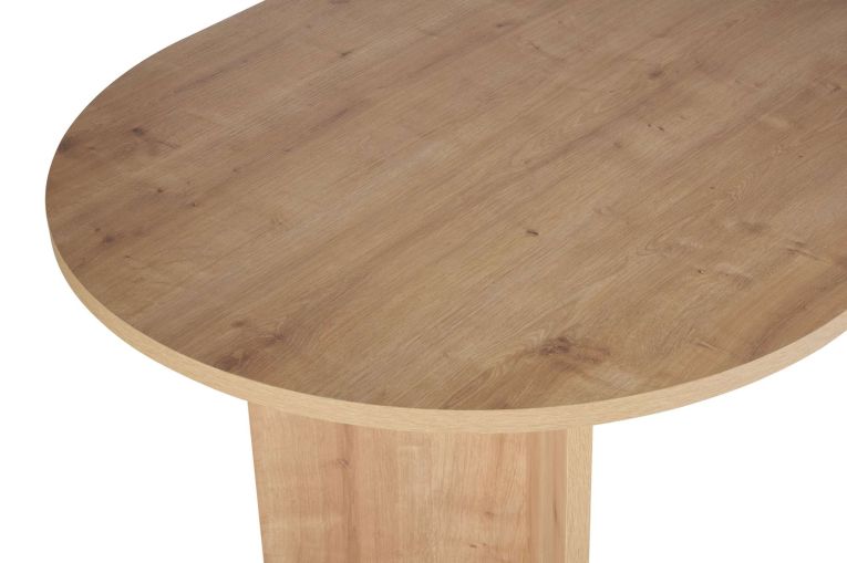 Tavolo Fisso Marrone Rovere Scuro 6 Posti Forma Ovale 200x90x75h cm, Materiale Piano in Legno Nobilitato - Nofalota