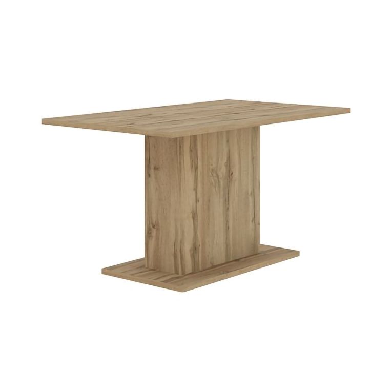 Tavolo Fisso Marrone Rovere Scuro 6 Posti Forma Rettangolare 138x80x74h cm, Sfumatura Colore Struttura Rovere Scuro - Litarari