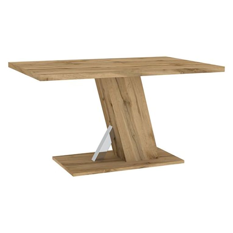 Tavolo Fisso Marrone Rovere Scuro Trasparente 6 Posti Dettaglio Effetto Vetro 110x80x76h cm, Forma Rettangolare - Liva
