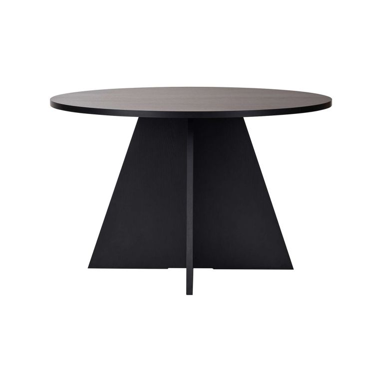 Tavolo Fisso Nero 4 Posti Forma Rotondo 120x120x75h cm, Peso Supportato 60 kg - Racale