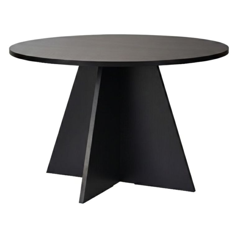 Tavolo Fisso Nero 4 Posti Forma Rotondo 120x120x75h cm, Peso Supportato 60 kg - Racale