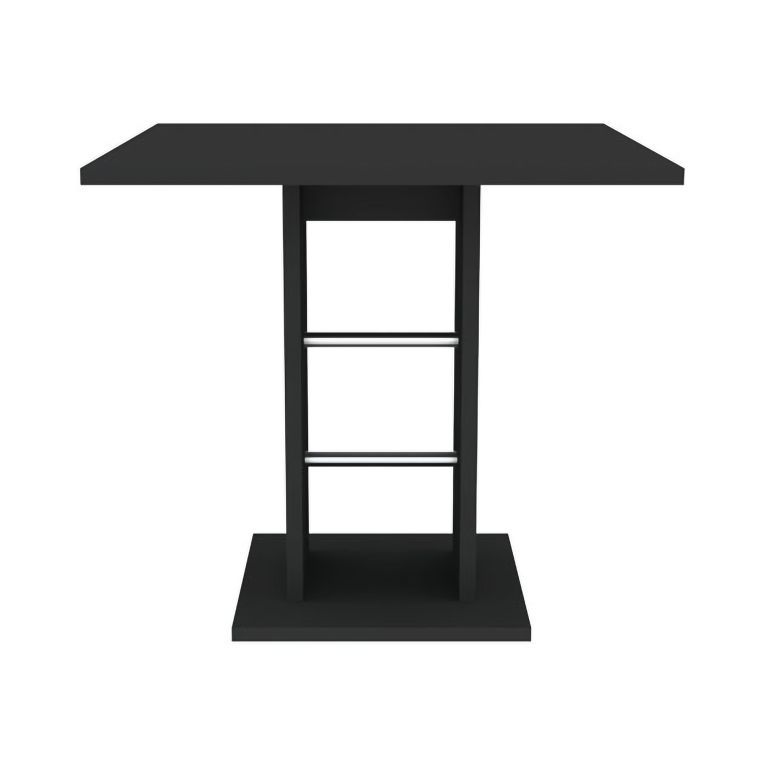 Tavolo Fisso Nero Antracite 4 Posti Dettagli in Metallo 76x76x74h cm, Forma Quadrato - Livala
