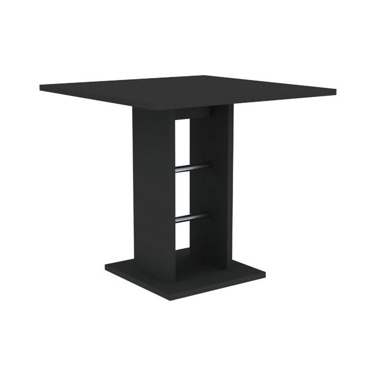 Tavolo Fisso Nero Antracite 4 Posti Dettagli in Metallo 76x76x74h cm, Forma Quadrato - Livala