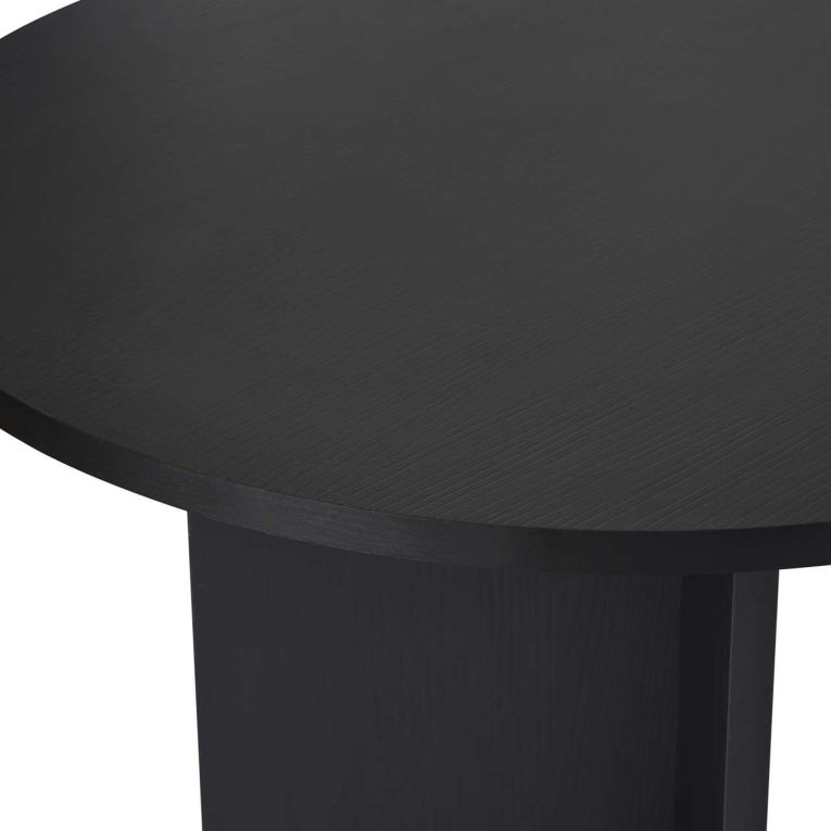 Tavolo Fisso Nero Frassinato 6 Posti Forma Ovale 200x90x75h cm, Materiale Piano in Legno Nobilitato - Nofalota