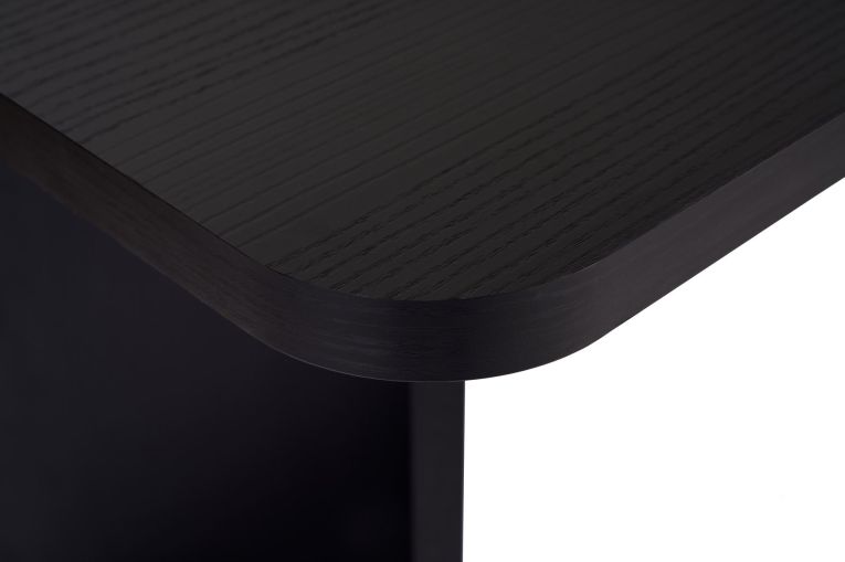 Tavolo Fisso Nero Frassinato 6 Posti Forma Rettangolare 180x90x75h cm, Materiale Piano in Legno Nobilitato - Noleme