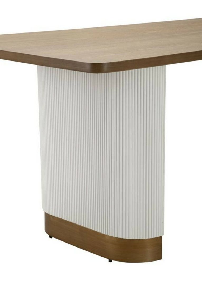 Tavolo grande rettangolare 10 posti bianco e marrone 180x90cm - Brian