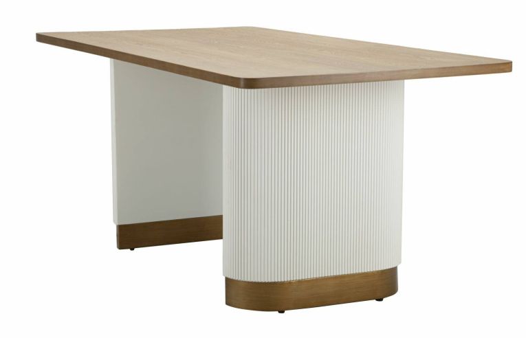 Tavolo grande rettangolare 10 posti bianco e marrone 180x90cm - Brian