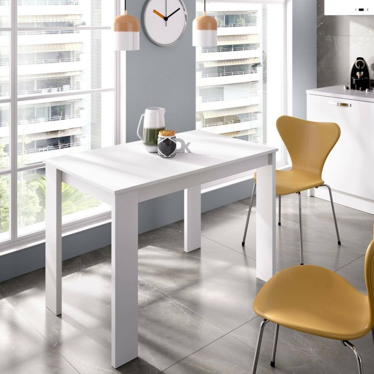 Tavolo moderno rettangolare 6 posti bianco 110x67cm - Amaranthya