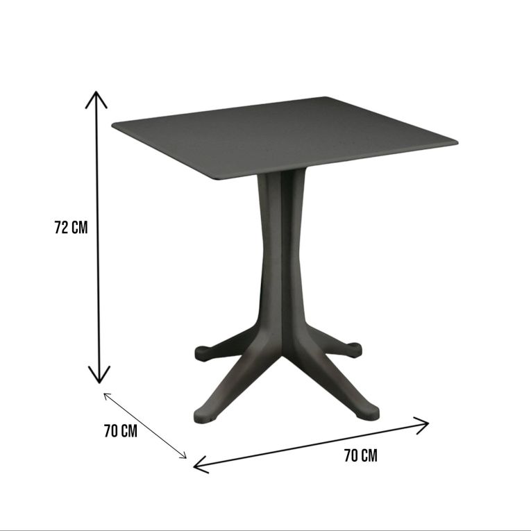 Tavolo per terrazzo 6 posti 70x70cm antracite - Agostini