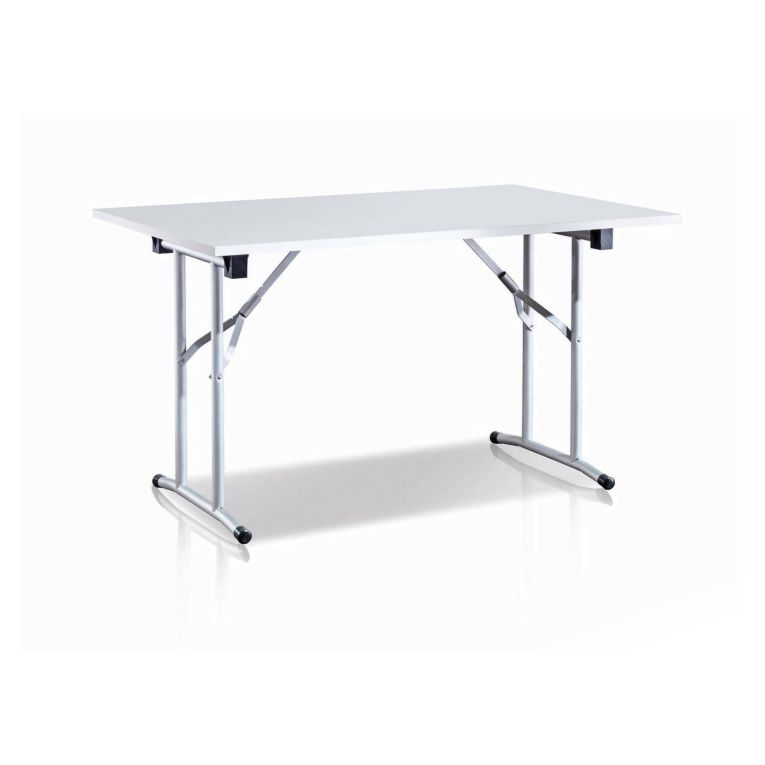 Tavolo pieghevole 6 posti in metallo e legno 125x75cm bianco - Aliena