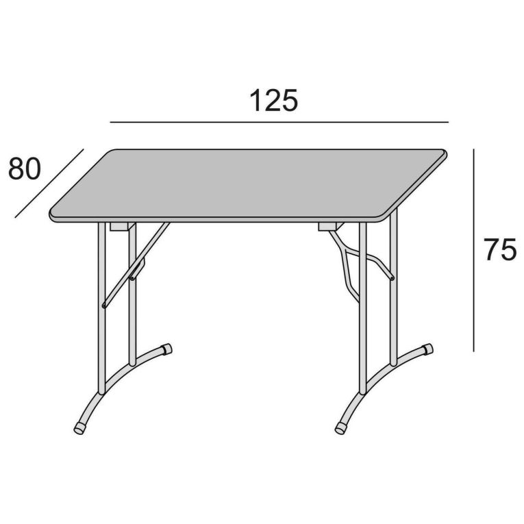 Tavolo pieghevole 6 posti in metallo e legno 125x75cm bianco - Aliena
