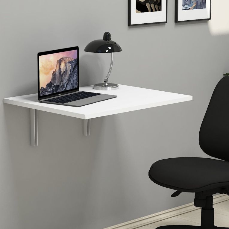 Tavolo Pieghevole Bianco Grigio un Posto Forma Rettangolare 60x50x2h cm, Peso Supportato 20 kg - Lessolo