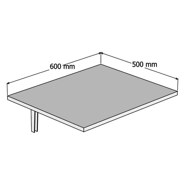 Tavolo Pieghevole Bianco Grigio un Posto Forma Rettangolare 60x50x2h cm, Peso Supportato 20 kg - Lessolo