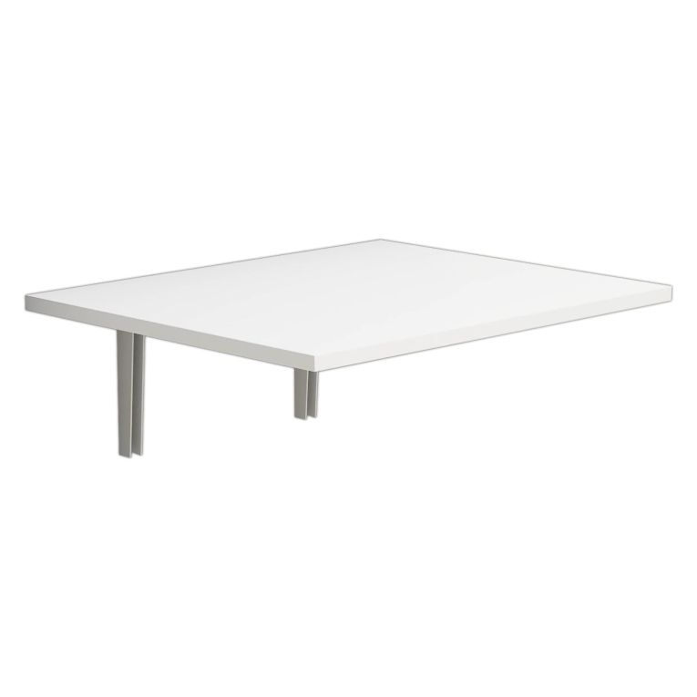 Tavolo Pieghevole Bianco Grigio un Posto Forma Rettangolare 60x50x2h cm, Peso Supportato 20 kg - Lessolo