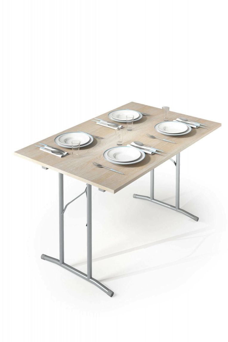 Tavolo pieghevole salvaspazio 6 posti 125x75cm legno - Aliena