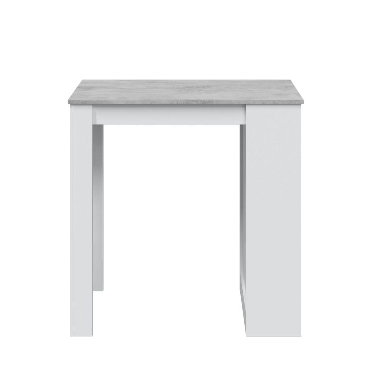 Tavolo rettangolare con scaffale 6 posti bianco e cemento 130x50cm - Andreoli