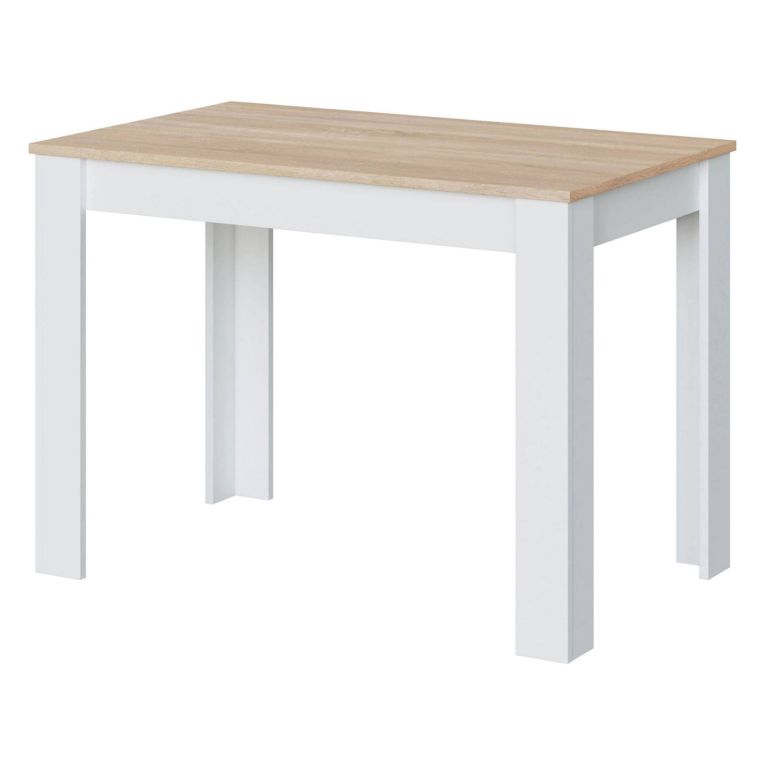 Tavolo salvaspazio rettangolare 6 posti bianco e rovere 109x67cm - Anat
