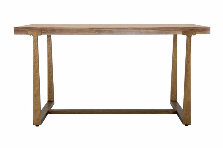 Tavolo vintage rettangolare 8 posti oro e marrone 150x90cm - Kazimir