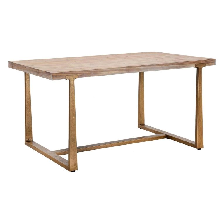 Tavolo vintage rettangolare 8 posti oro e marrone 150x90cm - Kazimir