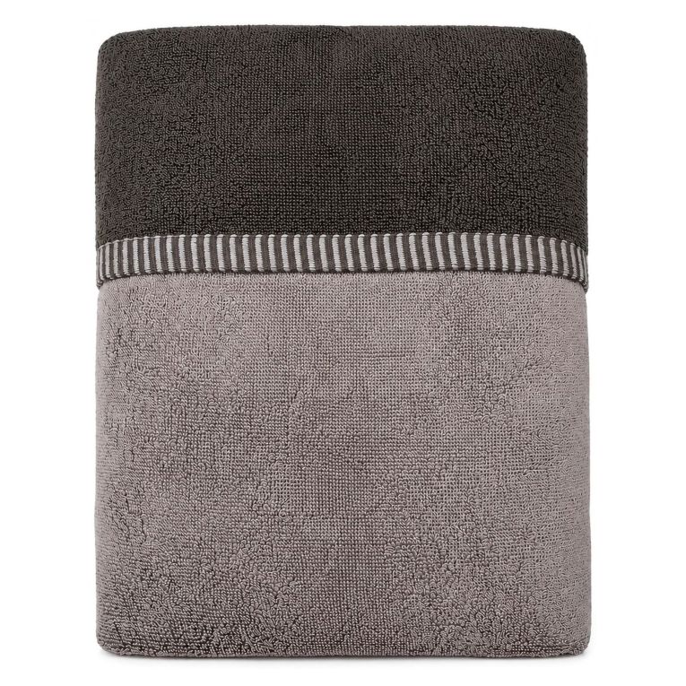 Telo Bagno Beige Crema Marrone 100% Cotone Egiziano a Fibra Lunga Pettinato Reversibile, Colore Struttura Marrone - Sazalo Luxury