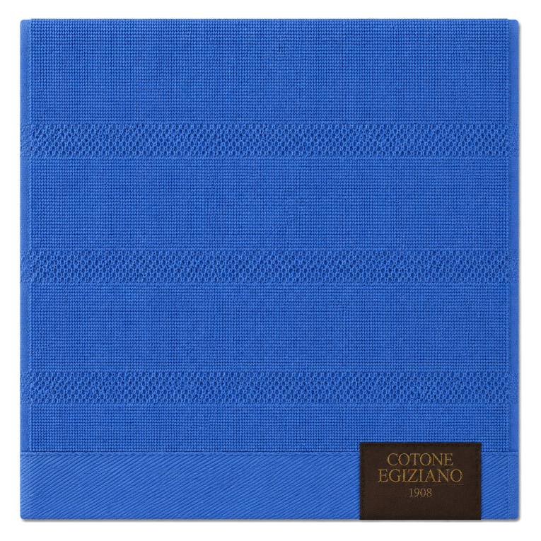 Telo Bagno blu Fiordaliso 100% Cotone Egiziano Pettinato e Mercerizzato, Sfumatura Colore Struttura Fiordaliso - Rovarero Luxury