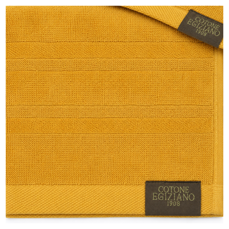 Telo Bagno Giallo Senape 100% Cotone Egiziano Pettinato e Mercerizzato, Sfumatura Colore Struttura Senape - Rovarero Luxury