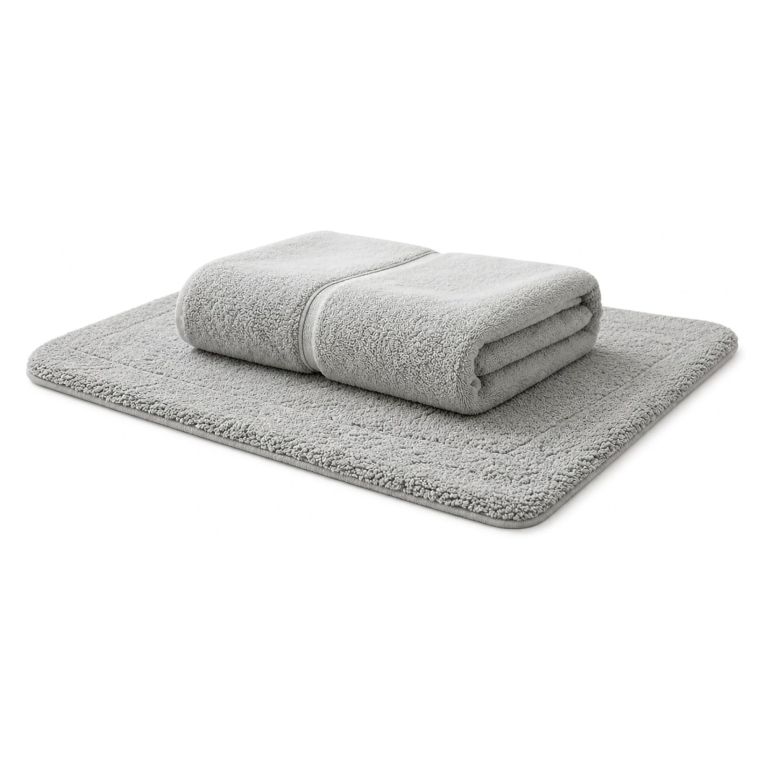 Telo Bagno Grigio Pietra 100% Puro Cotone, Sfumatura Colore Struttura Pietra - Sanamasa Luxury