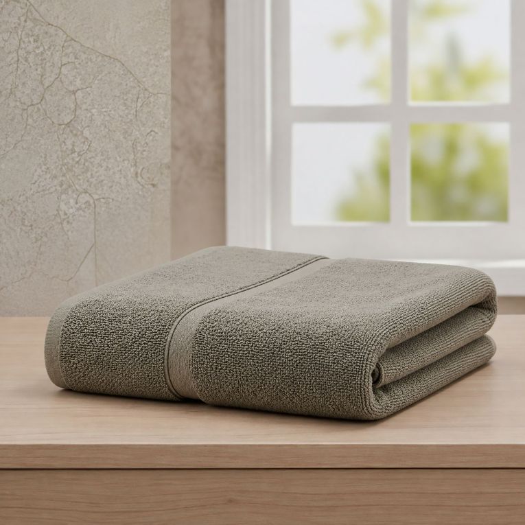 Telo Bagno Grigio Pietra 100% Puro Cotone, Sfumatura Colore Struttura Pietra - Sanaza Luxury