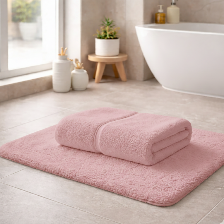 Telo Bagno Rosa 100% Puro Cotone, Grammatura 650 gsm - Sanamasa Luxury