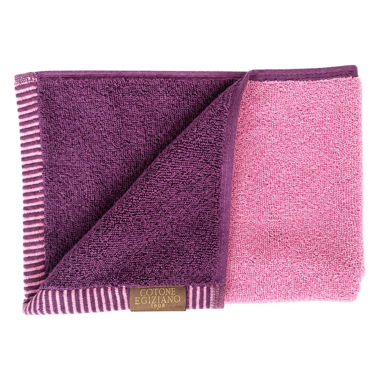 Telo Bagno Rosa Viola Prugna 100% Cotone Egiziano a Fibra Lunga Pettinato Reversibile, Colore Struttura Viola - Sazalo Luxury