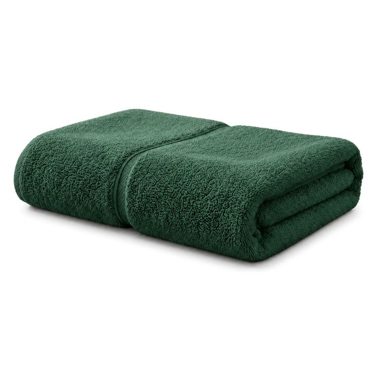 Telo Bagno Verde Scuro 100% Puro Cotone, Sfumatura Colore Struttura Scuro - Sanaza Luxury