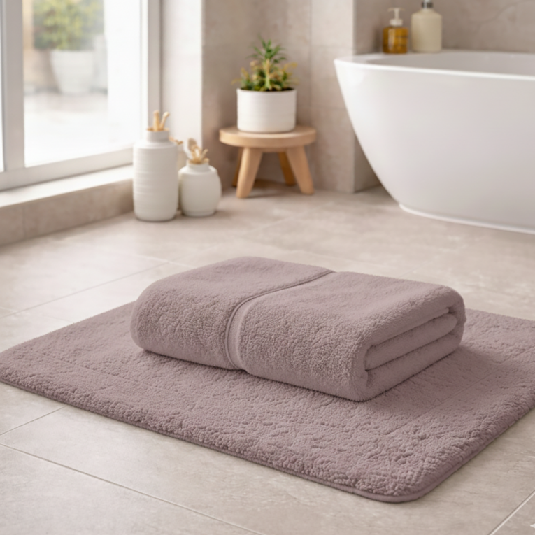Telo Bagno Viola Lilla 100% Puro Cotone, Sfumatura Colore Struttura Lilla - Sanamasa Luxury