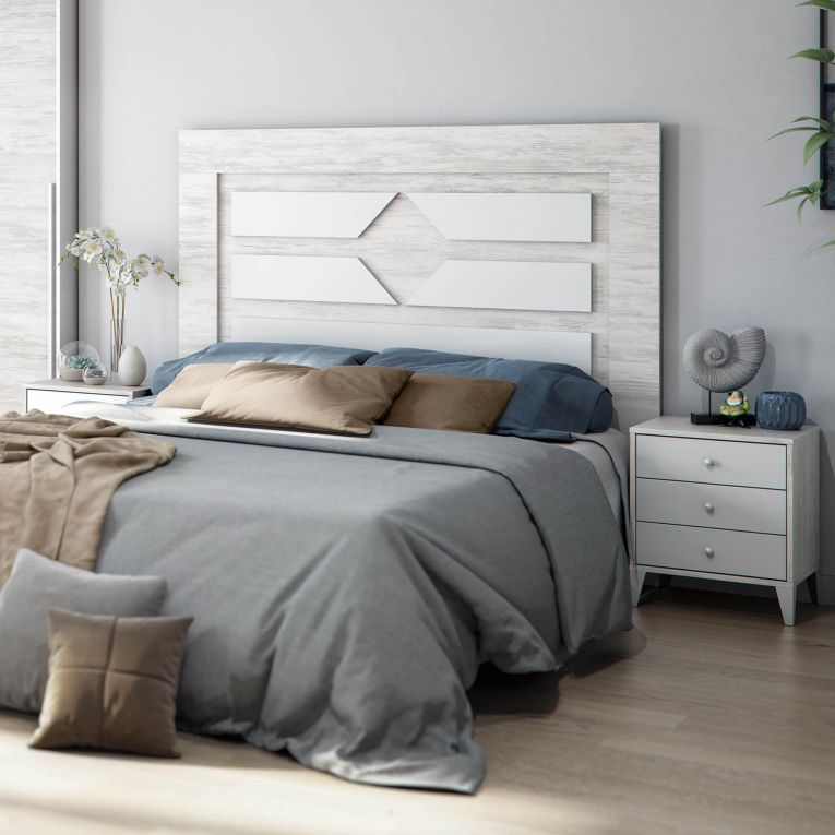 Testiera Letto Bianco Bianco Anticato 248x33 cm, Colore Struttura Bianco - Manduria