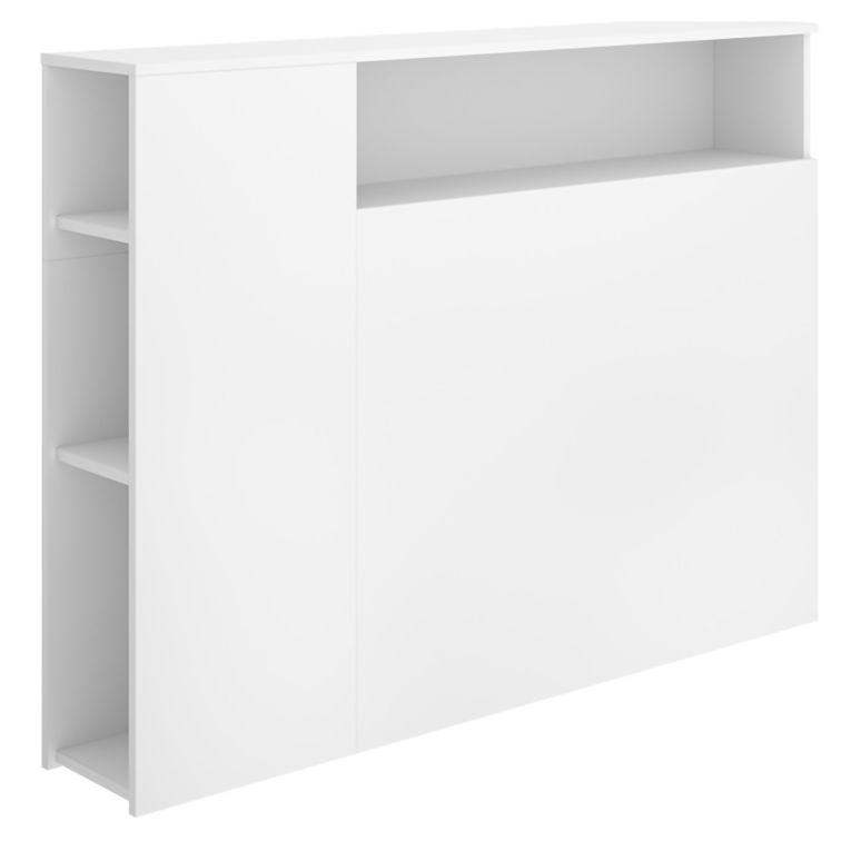 Testiera Letto Bianco con Vani Libreria Singolo 23x127 cm - Lander