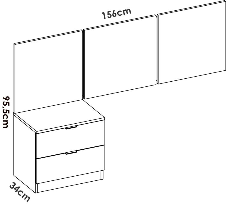 Testiera Letto Bianco Matrimoniale 157x34.2 cm, - Chanhom