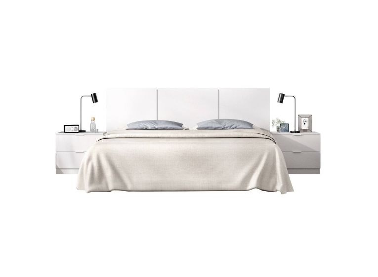 Testiera Letto Bianco Matrimoniale 256.8x34.2 cm, - Oliwa