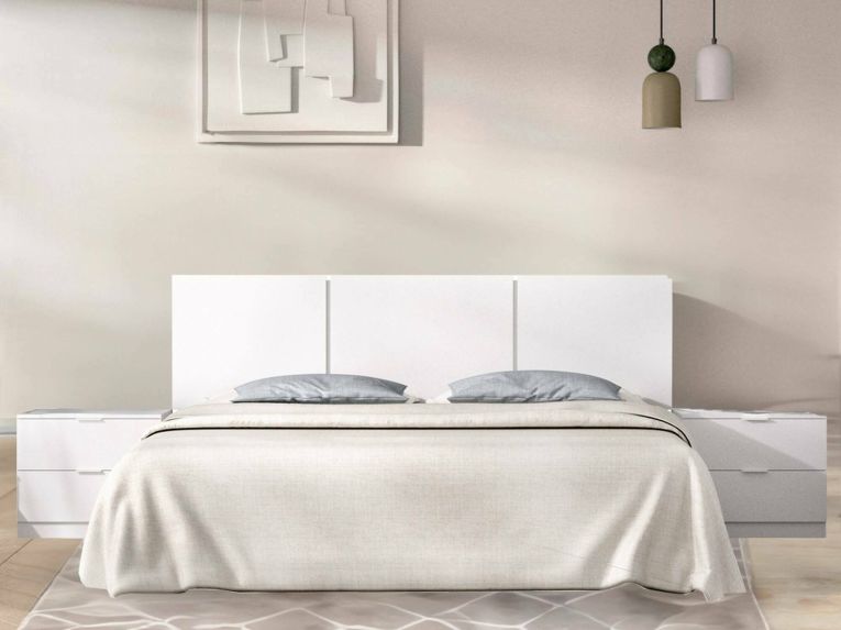 Testiera Letto Bianco Matrimoniale 256.8x34.2 cm, - Oliwa