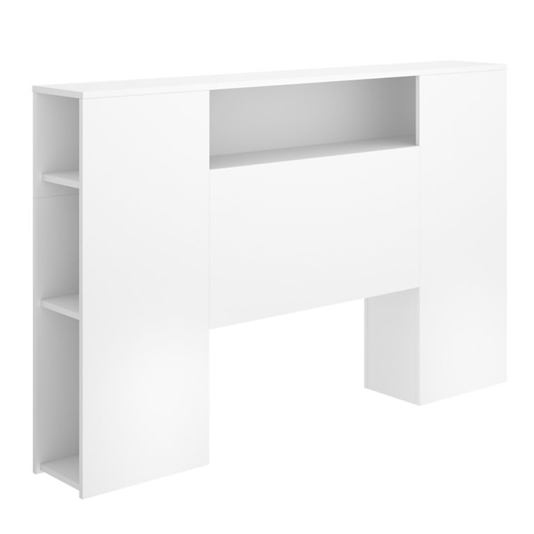 Testiera Letto Bianco Vani Libreria Piazza e Mezza, Matrimoniale 23x157 cm - Bonner