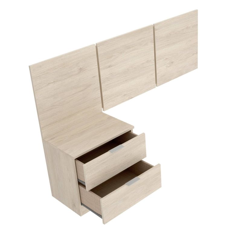 Testiera letto Croda, Spalliera, Testata per camera da letto, Poggiatesta, 157x34 h96 cm, Rovere