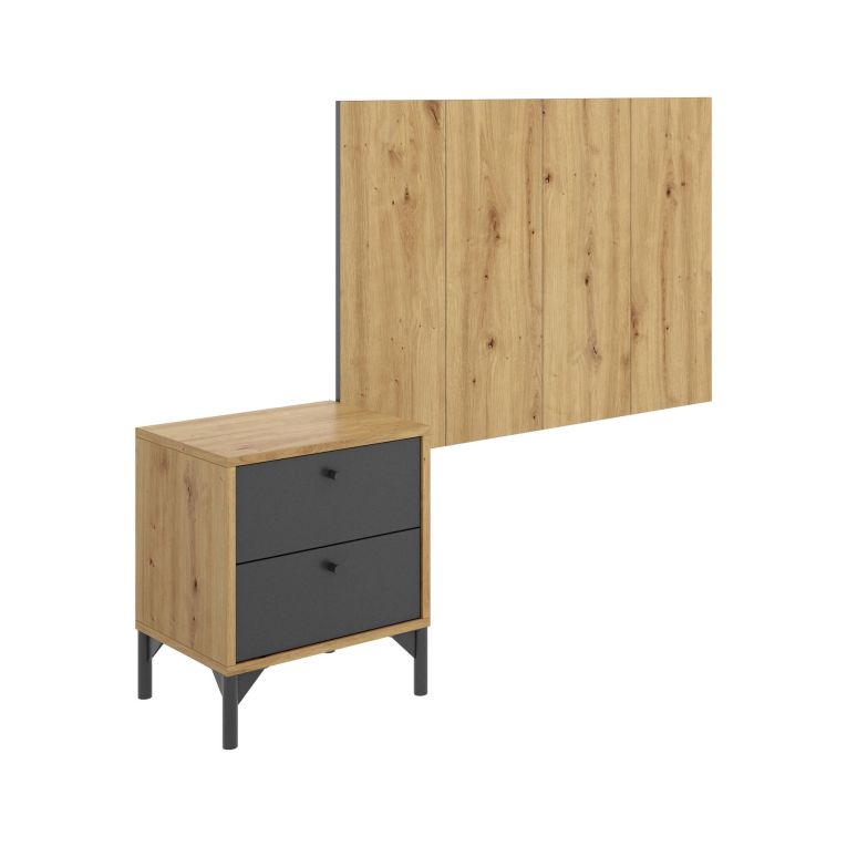 Testiera letto Lily, 99x3h61 cm, Rovere e Antracite