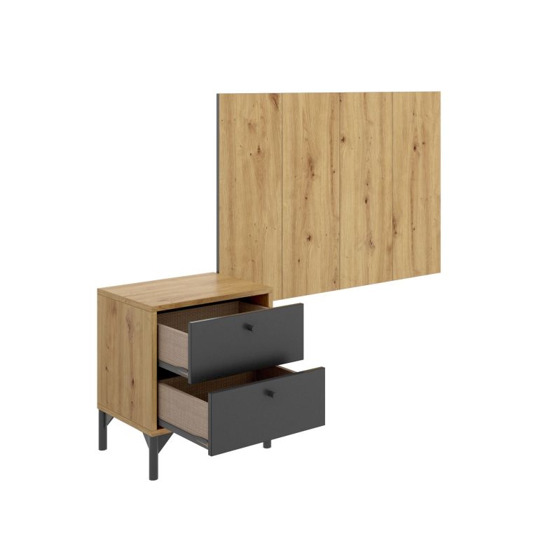 Testiera letto Lily, 99x3h61 cm, Rovere e Antracite