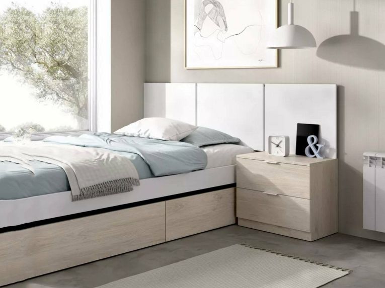 Testiera Letto Marrone Marrone Rovere Matrimoniale Colore Struttura Marrone 157x34.2 cm, Sfumatura Colore Struttura Rovere - Chanhom